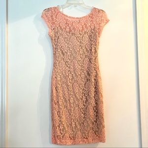 Pink Mesh Layered Dress